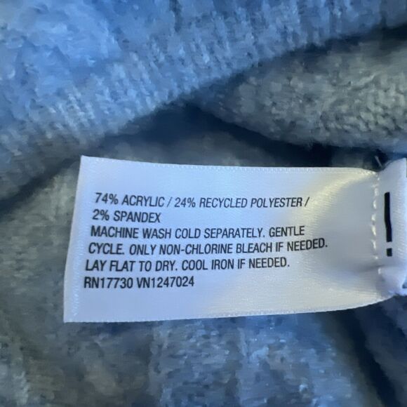 Future Collective Reese Blutstein Cropped Scoop Neck Sweater Blue Women’s L NWT - Picture 3 of 5